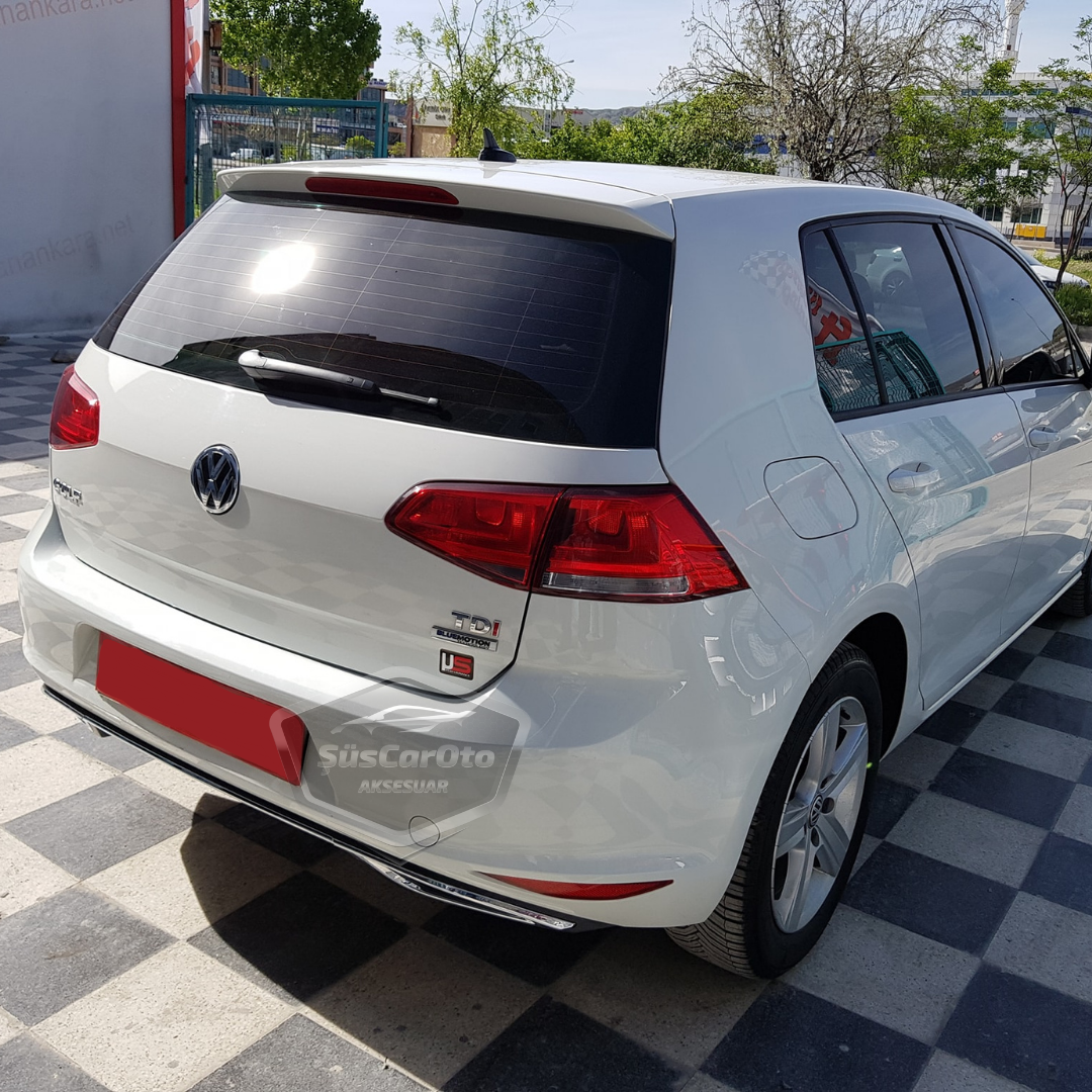 Vw Golf 7 Uyumlu Araca Özel Parlak Siyah OEM Arka Difüzör Highline Difizör Tırnaklı Krom Egzoz Çıkışlı Arka Tampon Eki İthal 1.Sınıf image 2
