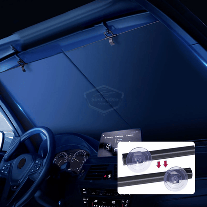 Universal Oto Katlanır Stor Perde Güneşlik Ön Arka Cam Gölgelik Otomatik Sürgülü Yeni Nesil Güneş Koruyucu Oto Araba Suv Tır 73 cm x 105 cm 2 Adet image 1