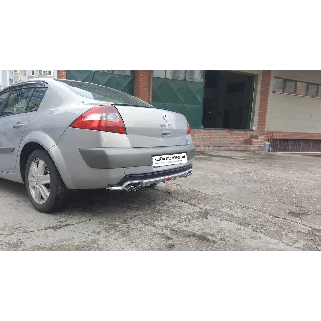 Renault Megane 2 Sedan 4 Egzoz Görünümlü Difüzör Tampon Eki image 2