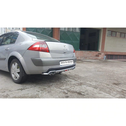 Renault Megane 2 Sedan 4 Egzoz Görünümlü Difüzör Tampon Eki image 2