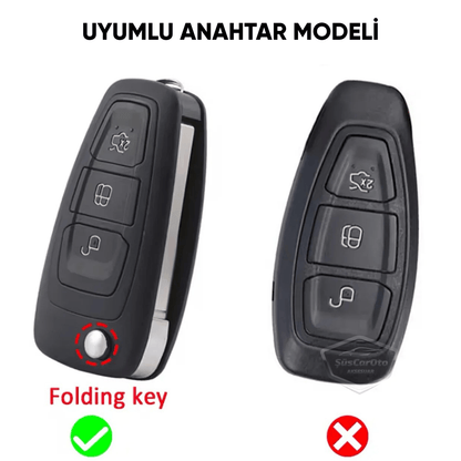 Ford Focus Fiesta Kuga Mondeo Transit Tourneo Ranger Galaxy Cmax Smax Sustalı Anahtar Uyumlu Silikon Anahtar Kılıfı Oto Anahtar Kabı Darbe Emici Anahtarlık Koyu Titan Gri image 2