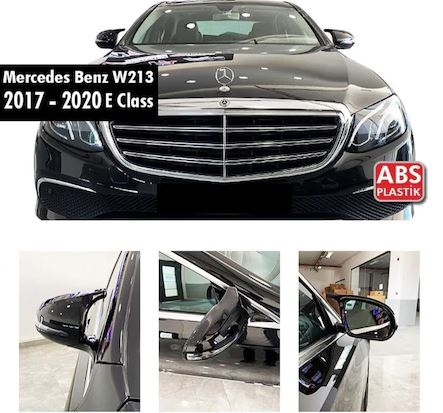 Mercedes W213 2017-2020 E Serisi Batman Yarasa Ayna Kapağı Piano Black ABS Plastik image 0