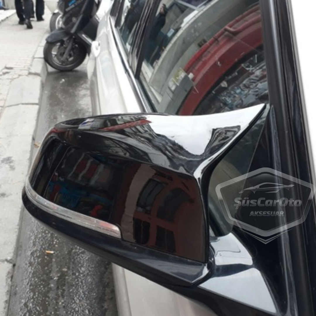 BMW F30-F32-F20 2012-2018 Batman Yarasa Ayna Kapağı Piano Black ABS Plastik image 2