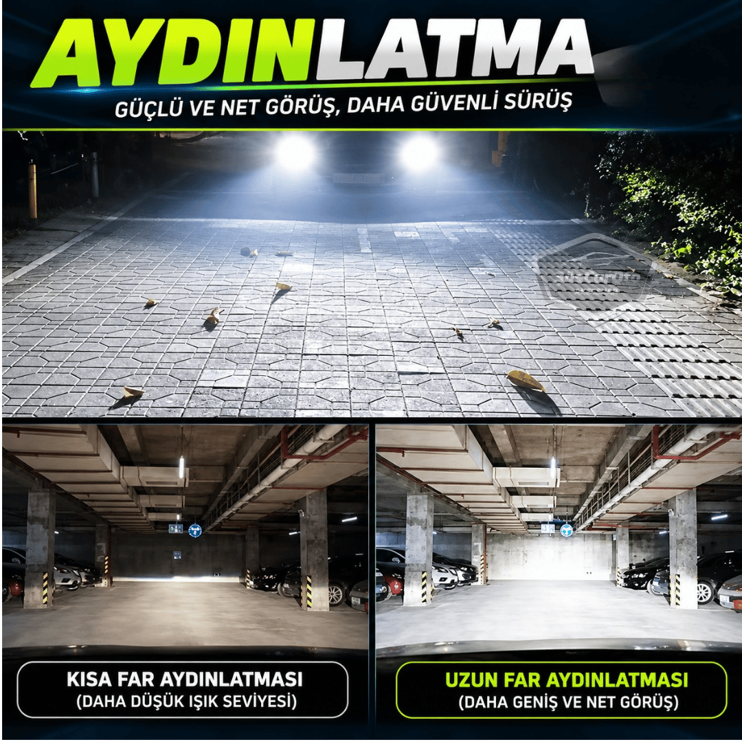 H7 Lazer Mercekli Far Ampulü Ufuk Çizgili Otomobil Araç Motosiklet Uyumlu Profesyonel Mini Projektör LED Beyaz Led Xenon Lamba 8200LM Şimşek Etkili Uzun Kısa 2 Adet 9/32v 70W
