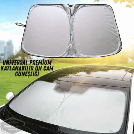 Oto Katlanabilir Premium Ön Güneşlik Ön Arka Cam Gölgelik Metalize Yeni Nesil Güneş Koruyucu Oto Araba Suv Tır 80 cm x 140 cm Çantalı