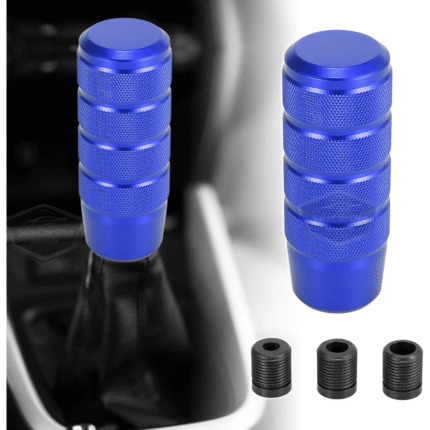 Üniversal 9.5 cm JDM Metal Spor Görünümlü Vites Topuzu Aparatlı Alüminyum Alaşım Otomatik-Manuel Yarış Vites Kolu Mavi