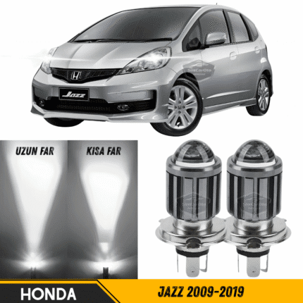 Honda Jazz 2009-2019 Uyumlu Mercekli Far Ampulü Led Xenon Beyaz Renk Far Şimşek Etkili CSP Led Lamba Uzun Kısa 2 Adet Takım